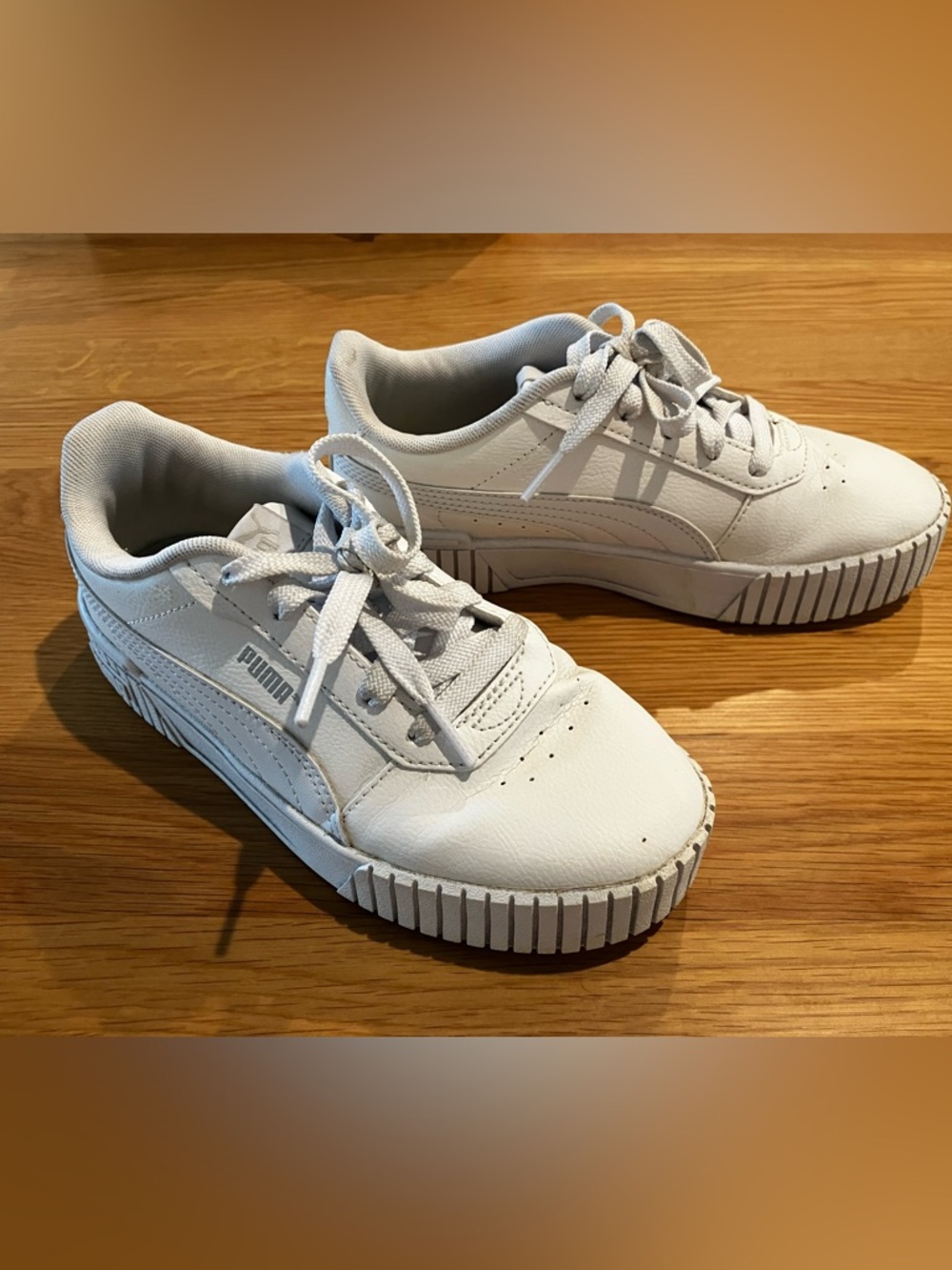 Puma Kids White Low-Top Lace Sneakers
